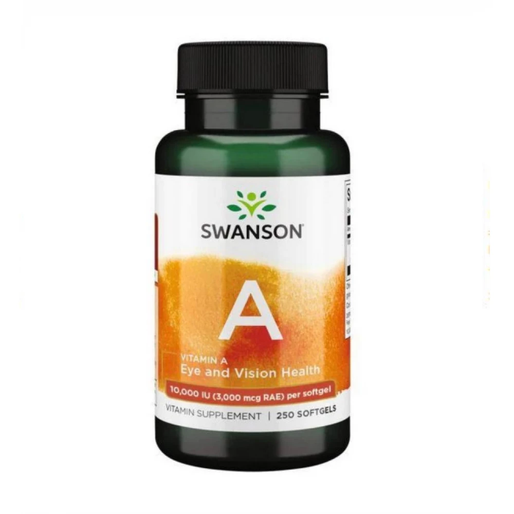 Витамины Swanson Vitamin A 10,000 IU - 250 Softgels