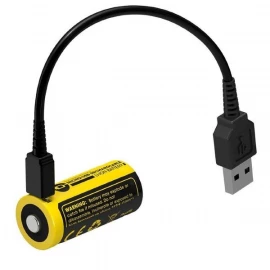 Аккумулятор литиевый Li-Ion RCR123A Nitecore NL1665R 3.6V (650mAh, USB), защищенный