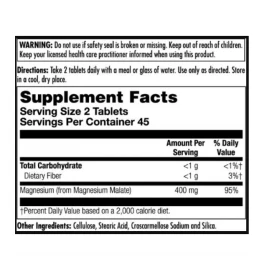 Магній малат KAL Magnesium Malate 400mg - 90 tabs
