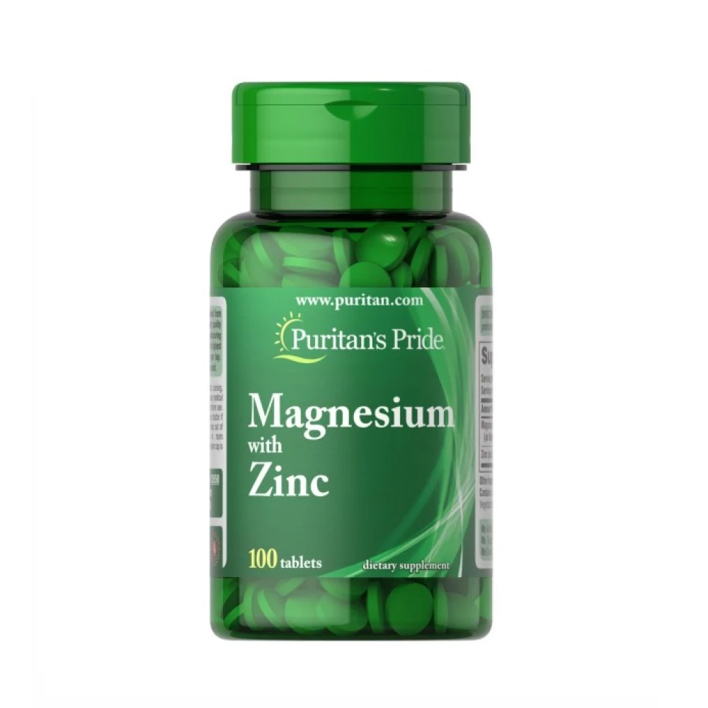 Магній цинк Puritans Pride Magnesium with Zinc - 100 tabs