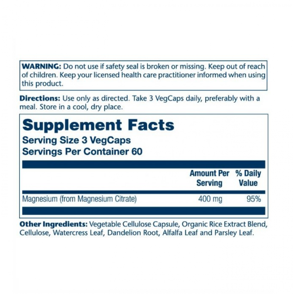 Купить магний цитрат Solaray Magnesium Citrate 400mg - 180 vcaps в ⛺ ...