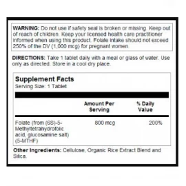 Метилфолат KAL Methyl Folate 800mcg - 90 tabs