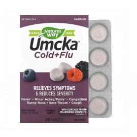 Таблетки от простуды Natures Way Umcka Cold & Flu Berry - 20 chew tabs