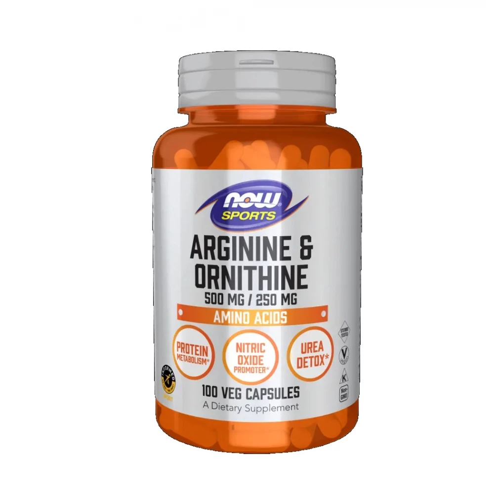 Аргінін та орнітин Now Foods Arginine/Ornithine - 100 vcaps
