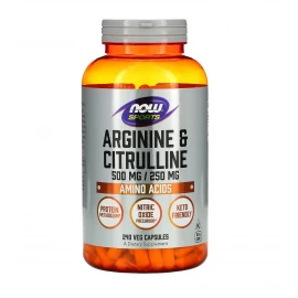 Аргинин и цитрулин Now Foods Arginine Citrulline 500mg/250mg - 240 vcaps