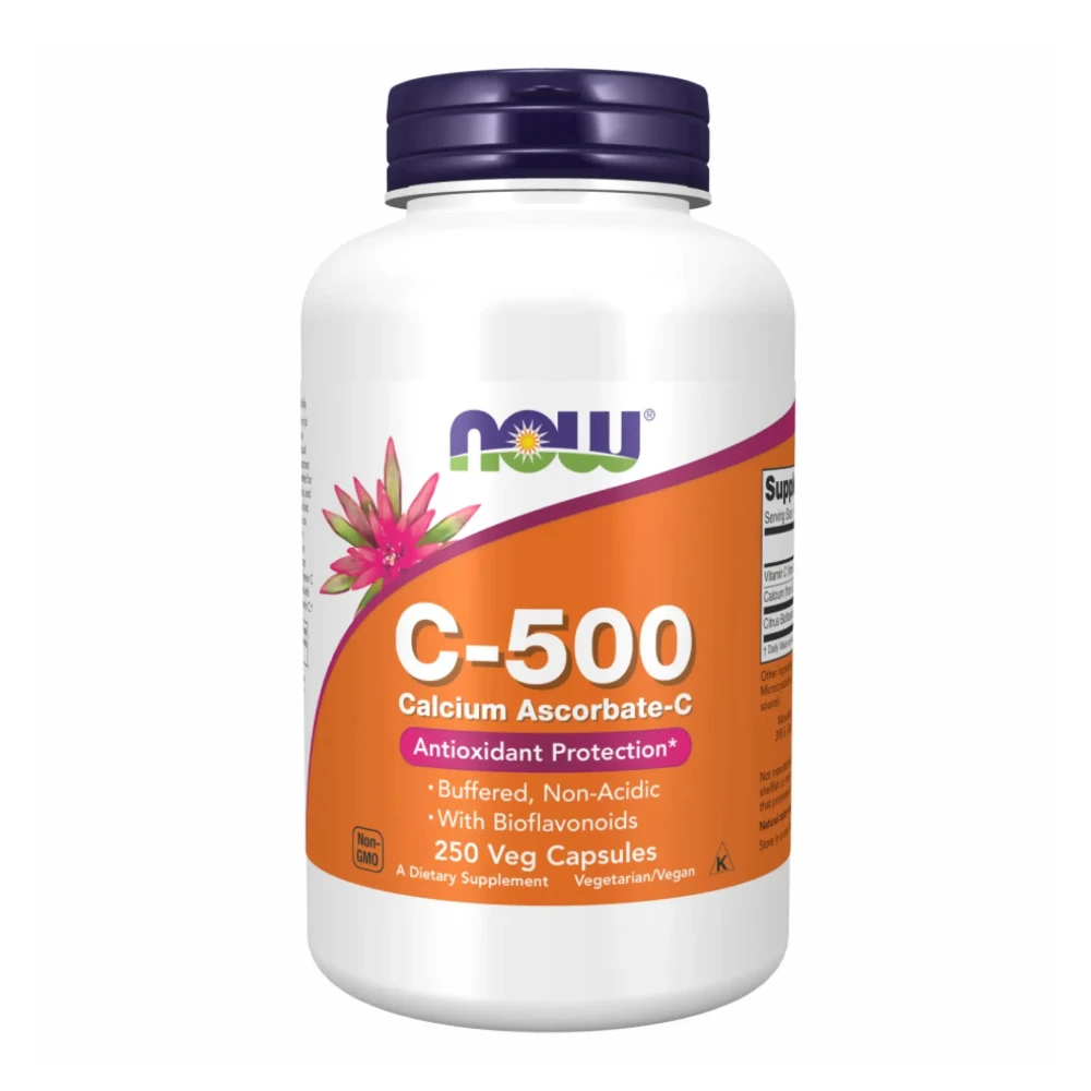 Вітамін C та аскорбат кальцію з біофлавоноїдами Now Foods C-500 Ascorbate - 250 vcaps
