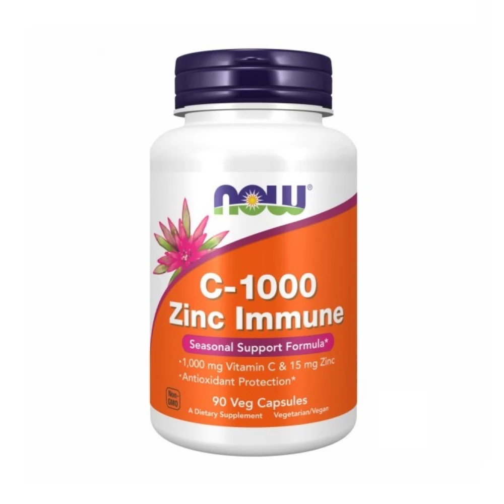 Вітамін C та Цинк Now Foods C-1000 Zinc Immune  - 90 vcaps