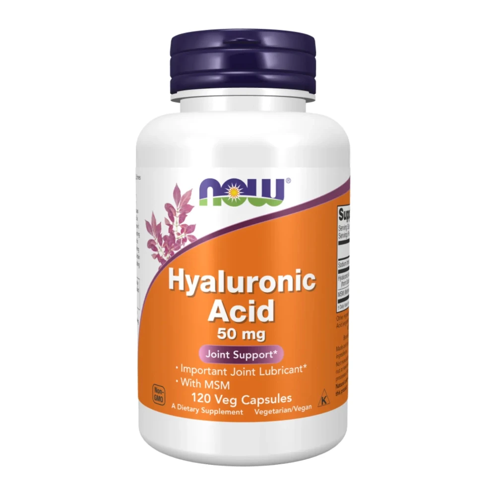 Гіалуронова кислота і МСМ Now Foods Hyaluronic Acid 50mg+MCM - 120 vcaps