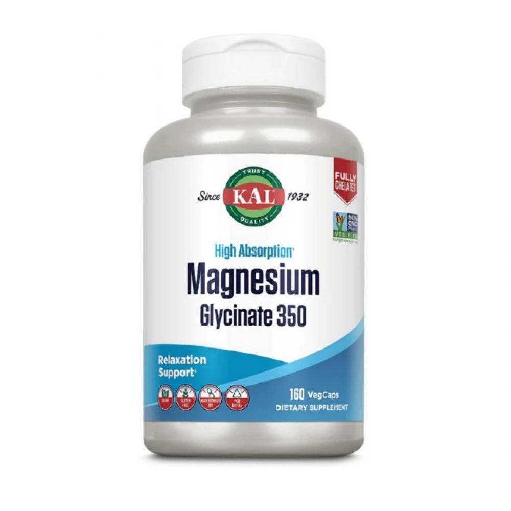Бісгліцинат магнію Kal Magnesium Bisglycinate 350 - 160 veg caps