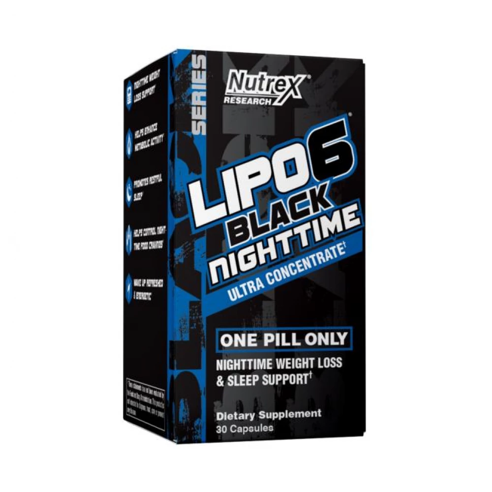 Жиросжигатель Nutrex Lipo 6 Black NightTime Ultra Concentrate - 30 caps