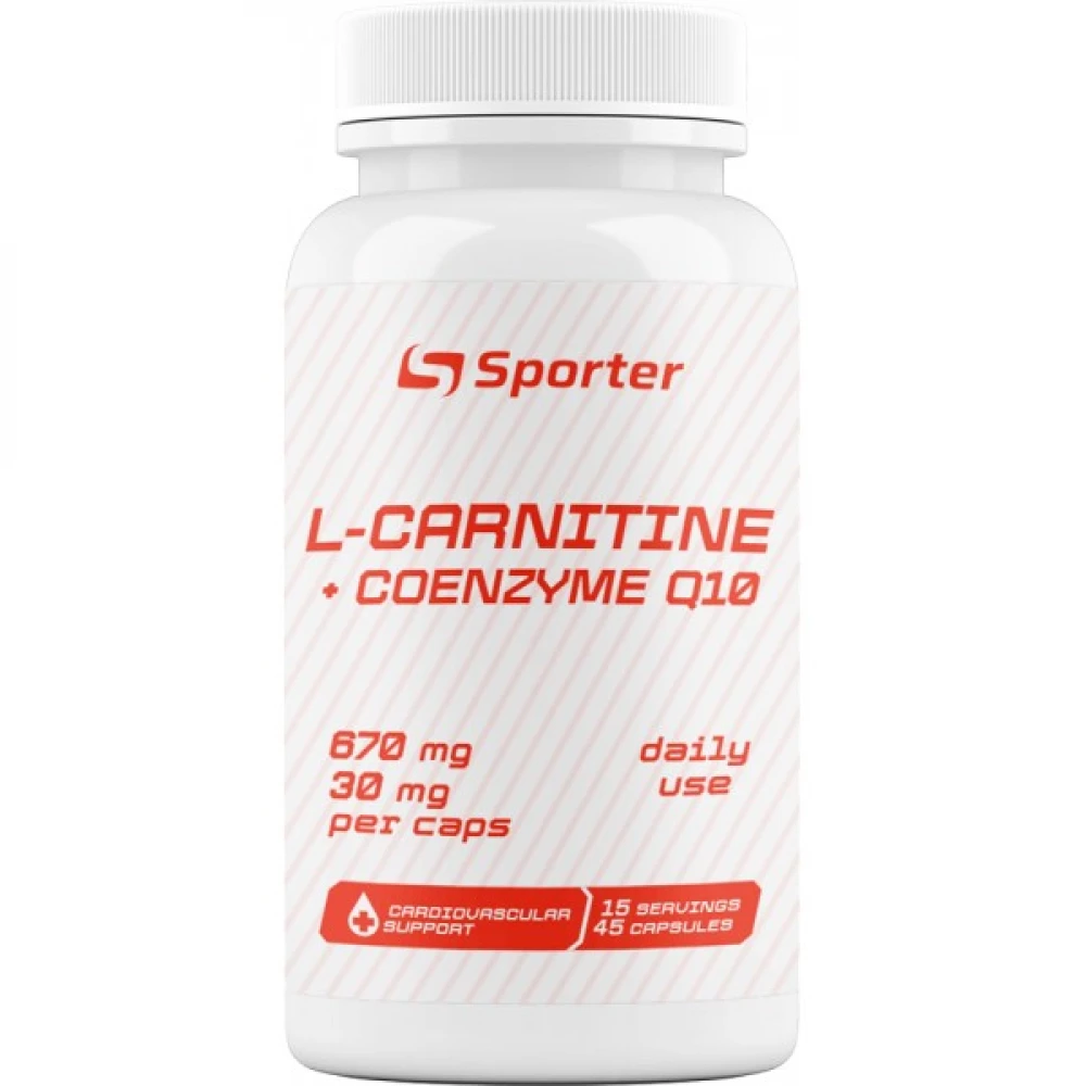 Жироспалювач Sporter L-carnitine 670мг + CoQ10  30мг 45 капс