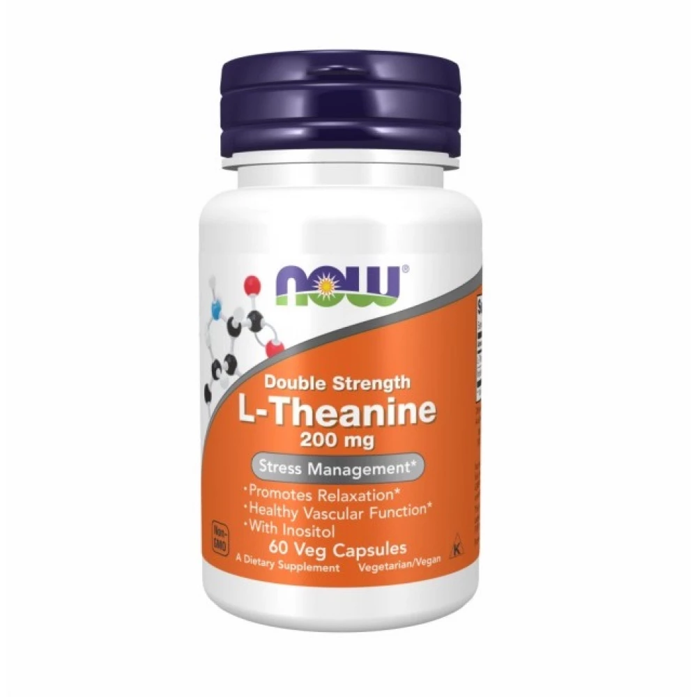 Теанін Now Foods L-Theanine 200 mg - 60 vcaps