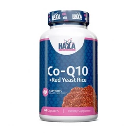 Коэнзим и красный дрожжевой рис Haya Labs Co-Q10 60mg. & Red Yeast Rice 500mg – 60 капс