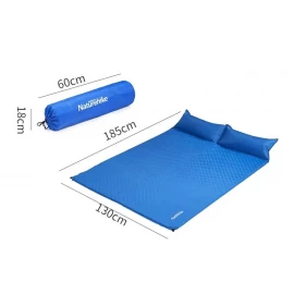 Коврик самонадувающийся Naturehike NH18Q010-D двухместный с подушкой