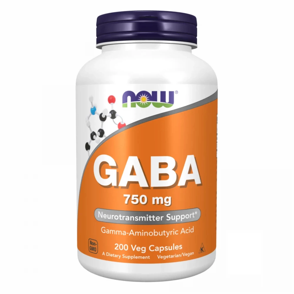 Гамма-аміномасляна кислота Now Foods GABA 750 mg - 200 vcaps