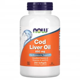 Жир із печінки тріски Now Foods Cod Liver Oil 650mg - 250 sgels