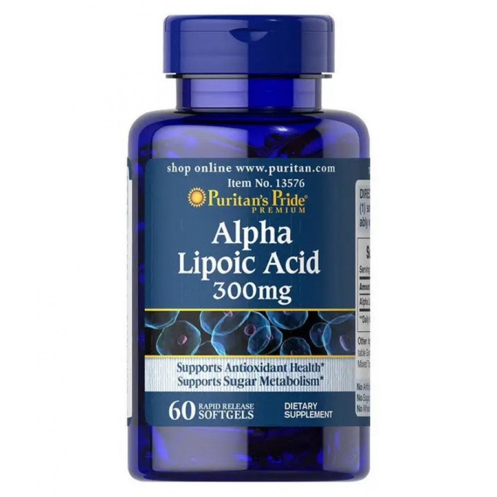 Альфа-липоевая кислота Puritans Pride Alpha Lipoic Acid 300mg - 60caps ...