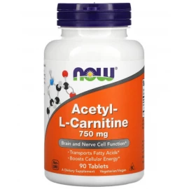 Ацетил-L-карнитин Now Foods Acetyl L-Carnitine 750mg - 90 tabs