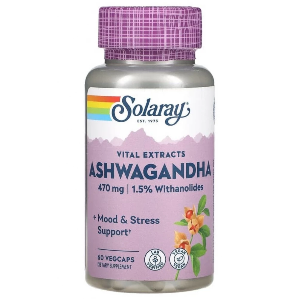 Ашваганда Solaray Ashwaganda Root Extract 470mg - 60 vcaps