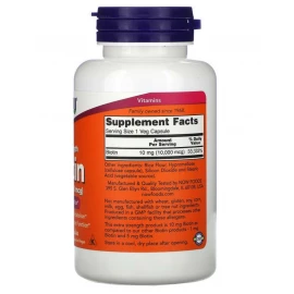 Биотин Now Foods Biotin 10mg (10,000mcg) - 120 vcaps