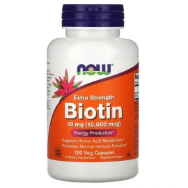 Биотин Now Foods Biotin 10mg (10,000mcg) - 120 vcaps
