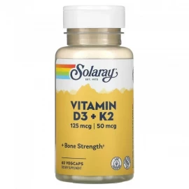 Вітаміни Solaray Vitamin D3 + K2 5000IU - 60 vcaps
