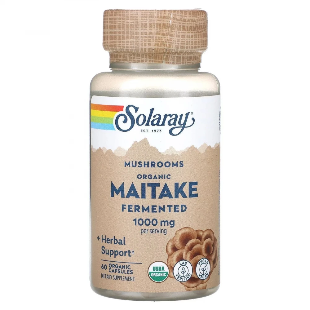 Гриби Майтаке Solaray Org Grown Fermented Maitake 1000mg - 60 caps