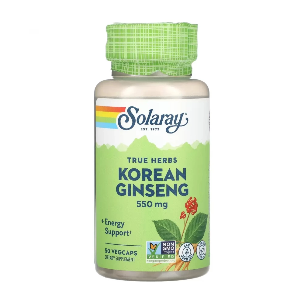 Экстракт корня корейского женьшеня Solaray Korean Ginseng Root 550mg - 50 vcaps