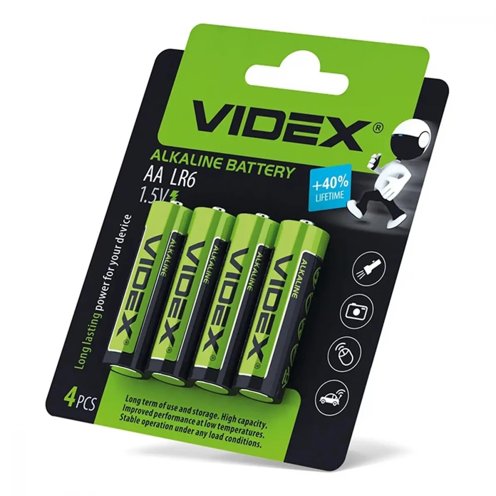 Батарейка літієва VP Videx LR06/AA 4 шт в упаковці