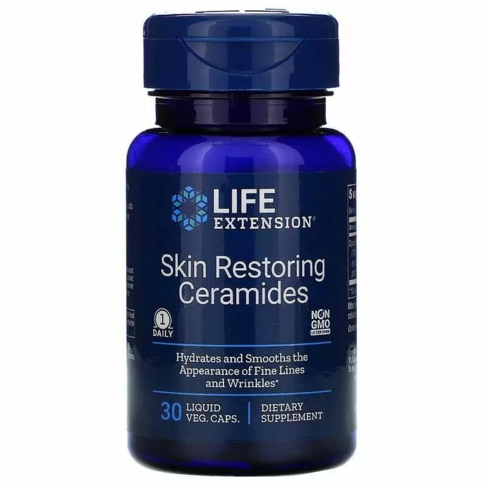 Комплекс для волосся, шкіри та нігтів Life Extension Skin Restoring Ceramides - 30 liquid vcaps