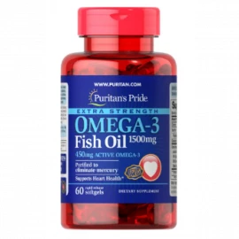 Омега-3 Puritans Pride Omega-3 Fish Oil Extra Strength 1500 mg (450 mg Active Omega-3) 60 Softgels