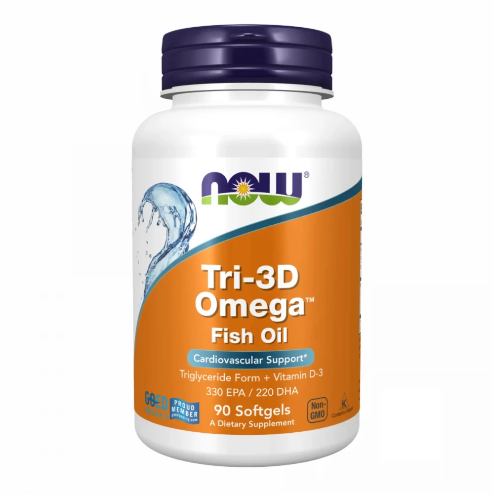 Омега-3 та вітамін D-3 Now Foods Tri-3D Omega - 90 sgels
