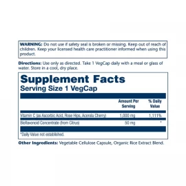 Вітамін C Solaray Vitamin C with Rose Hips, Acerola & Bioflavonoids 1000mg - 100 vcaps
