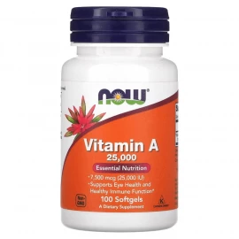 Вітаміни Now Foods A 25000 IU - 100 sgels