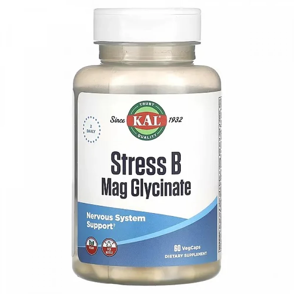 Магній гліцинат KAL Stress B Magnesium Glycinate - 60 vcaps