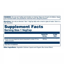 Куркума Solaray Turmeric Root Extract One 600 mg - 30 vcaps