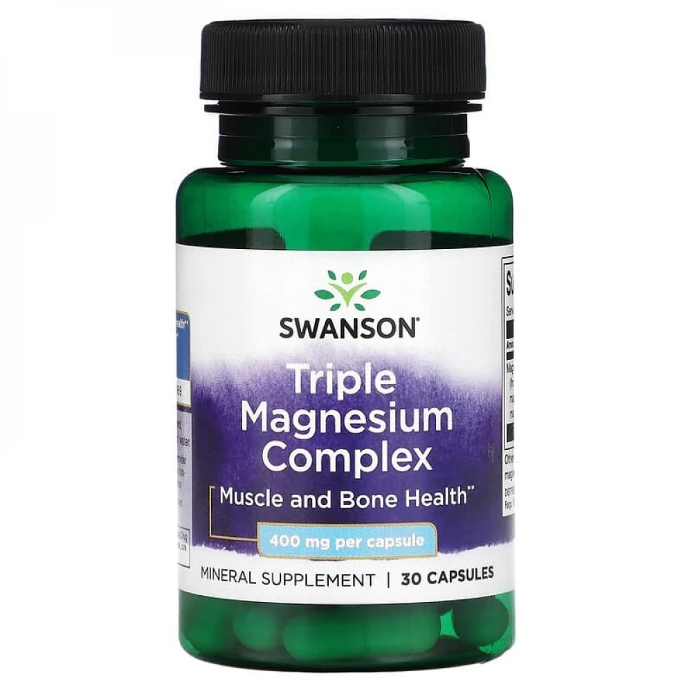 Магний Swanson Triple Magnesium Complex 400 mg - 30 caps