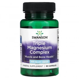 Магній Swanson Triple Magnesium Complex 400 mg - 30 caps