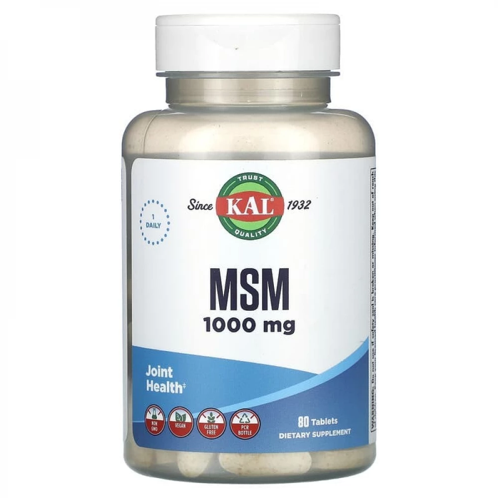 Метилсульфонілметан KAL MSM 1000 mg - 80 tabs