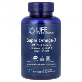 Омега-3 Life Extension Super Omega-3 EPA/DHA Fish Oil Sesame Lignans & Olive Extract - 120 softgels
