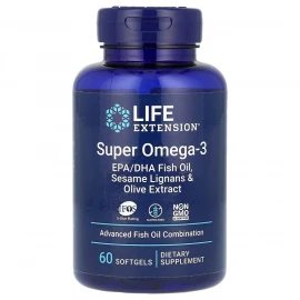 Омега-3 Life Extension Super Omega-3 EPA/DHA Fish Oil Sesame Lignans & Olive Extract - 60 softgels