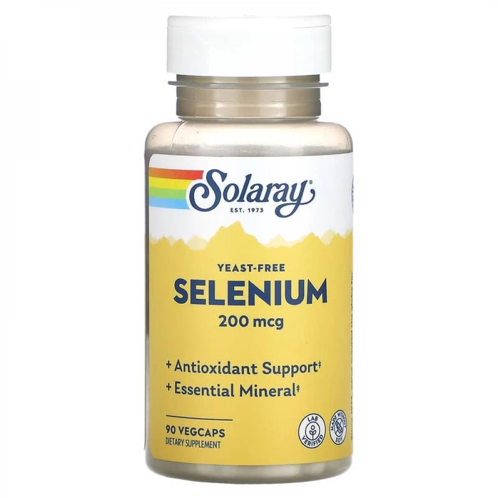 Селен Solaray Selenium Yeast Free 200 mcg - 90 vcaps