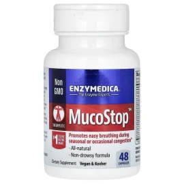Ферменти для полегшення дихання Enzymedica MucoStop - 48 caps