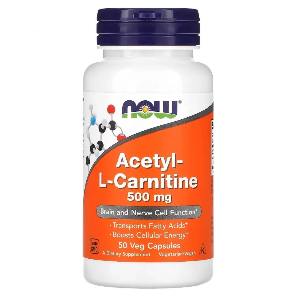 Ацетил-L-карнітин Now Foods Acetyl L-Carnitine 500mg - 50 vcaps