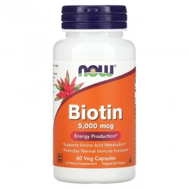 Биотин Now Foods Biotin 5000 mcg - 60 vcaps