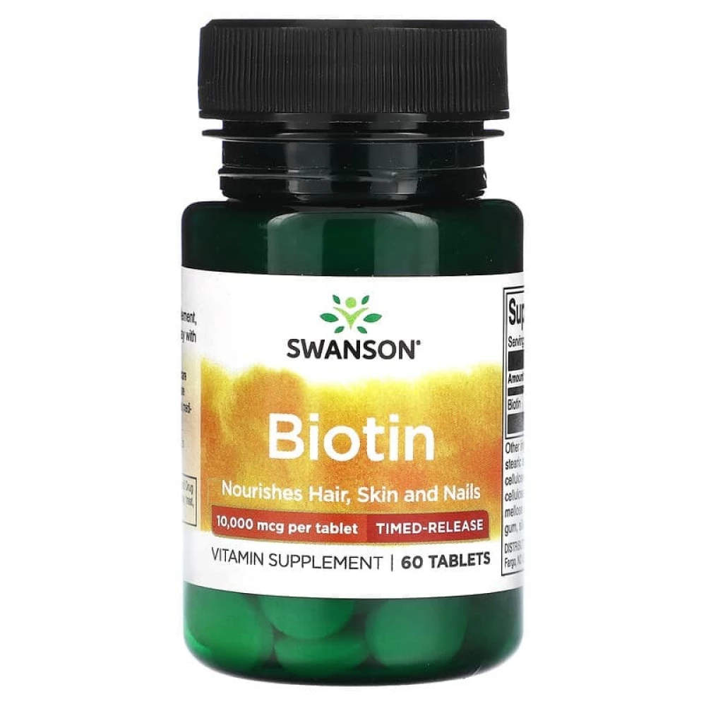 Биотин Swanson Biotin 10 000 mcg - 60 tab