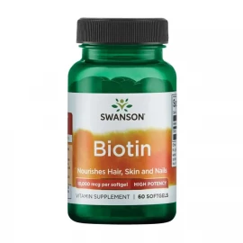 Биотин Swanson Biotin High Potency 10,000 mcg - 60 sgels