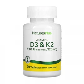Вітаміни Natures Plus Vit D3 K2 2500 IU/120 mcg - 90 tabs