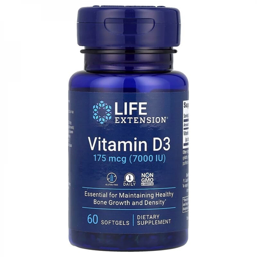 Вітаміни Life Extension Vitamin D3 175 mcg (7000 IU) - 60 softgels