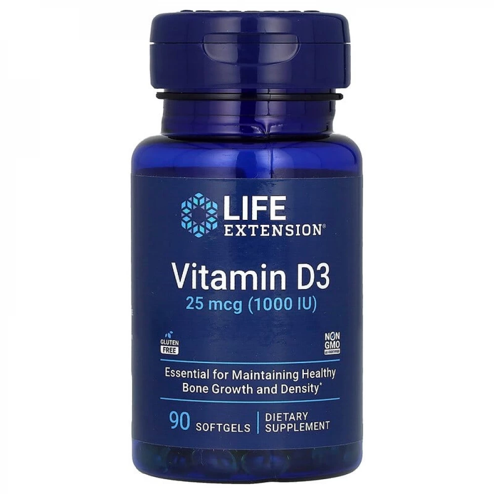 Вітаміни Life Extension Vitamin D3 25 mcg (1000 IU) - 90 softgels